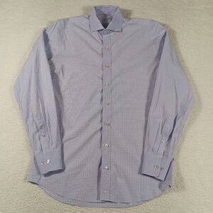 Twillory Mens 15.5 34/35 Tailored Fit Long Sleeve Button Up Check Plaid Office